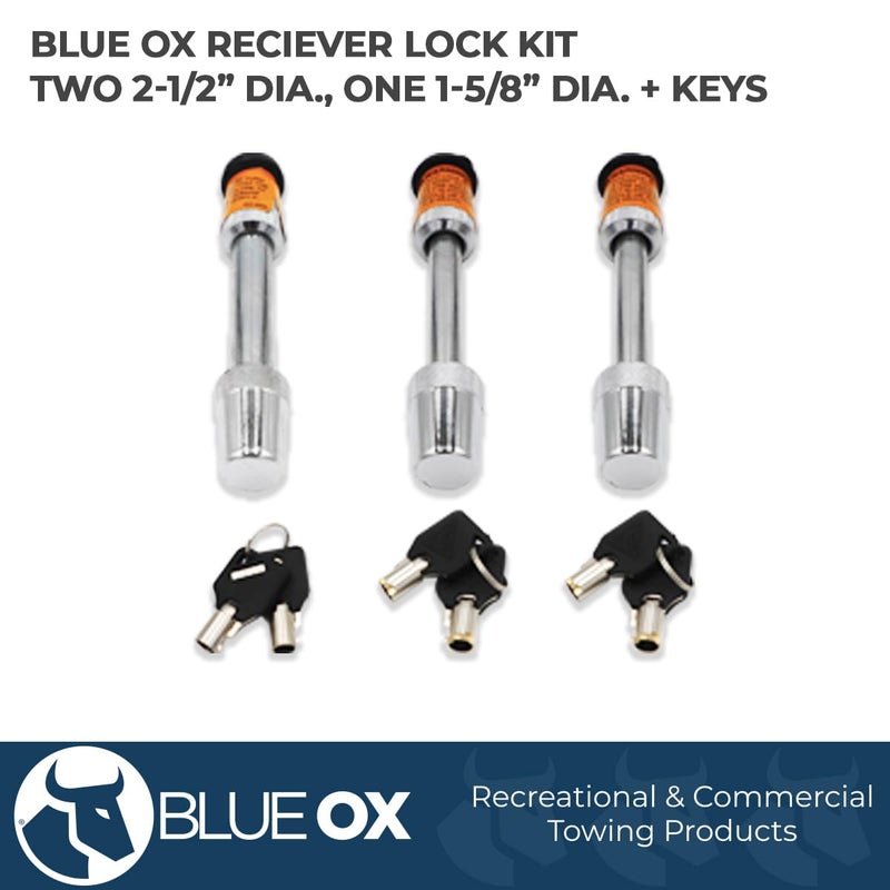 Blue Ox BX88101 two 1/2 locks and one 5/8 Lock Kit , Orange - Image 2